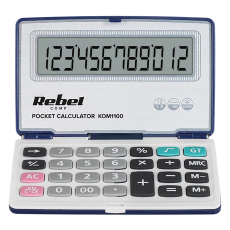 Calculator de Buzunar 12 Digiti Pc-50 Rebel Kom 1100 cu baterie reincarcabila