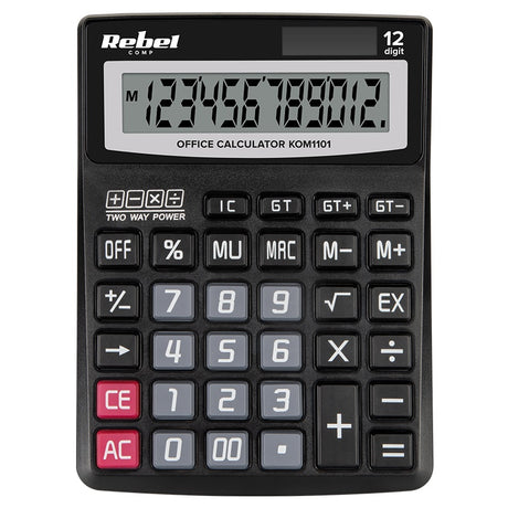 Calculator de Birou 12 Digiti Oc-100 Rebel Kom 1101 cu baterie reincarcabila