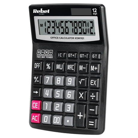 Calculator de Birou 12 Digiti Oc-100 Rebel Kom 1101 cu baterie reincarcabila