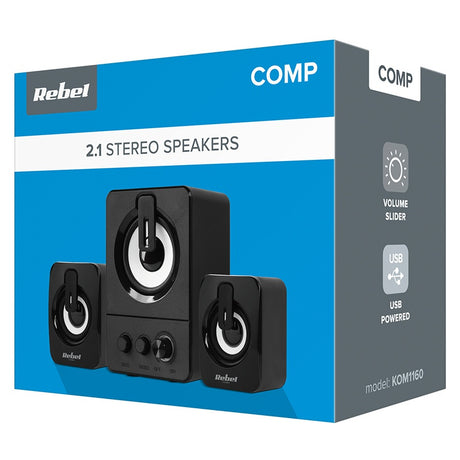 Boxe Pc 2.1 Cs-50 Rebel Kom 1160 cu USB si Sunet Stereo