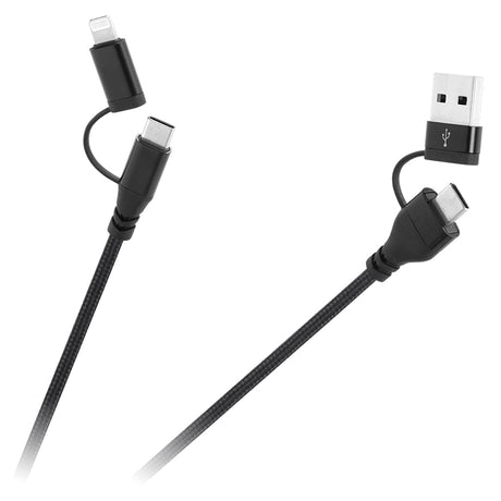 Cablu USB A/C - USB C/Lightning (2+2) 1M