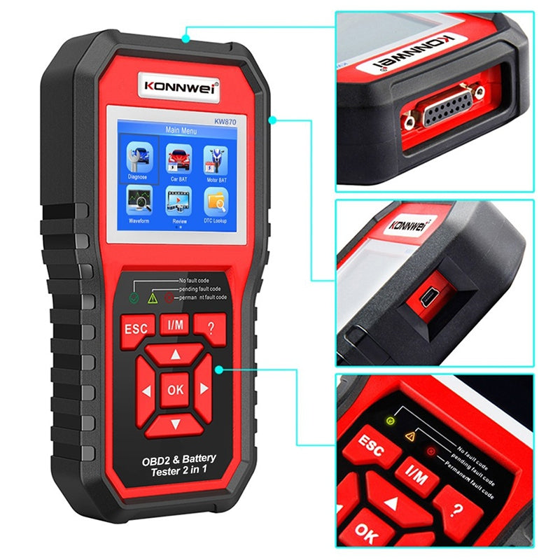 Multimetru Diagnoza Auto Obd2 Konnwei Kw 870 cu Internet WiFi