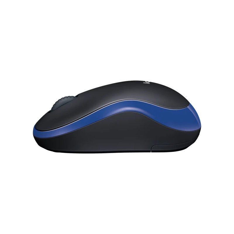 Mouse Optic Albastru Logitech M 185 cu baterie reincarcabila si USB