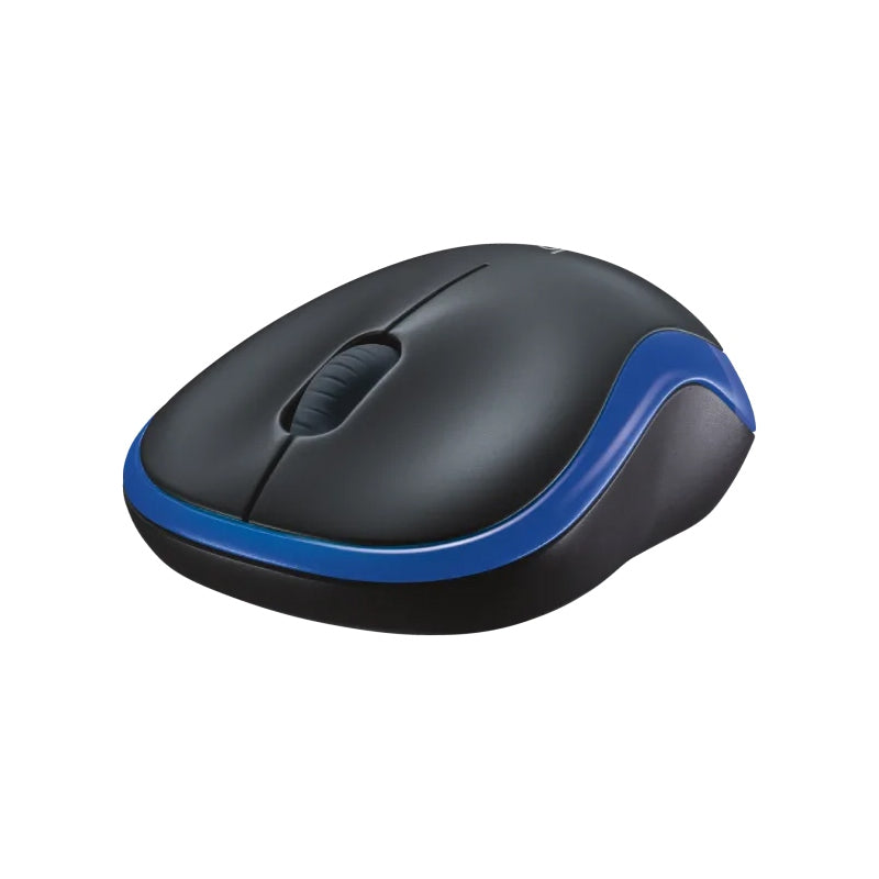 Mouse Optic Albastru Logitech M 185 cu baterie reincarcabila si USB