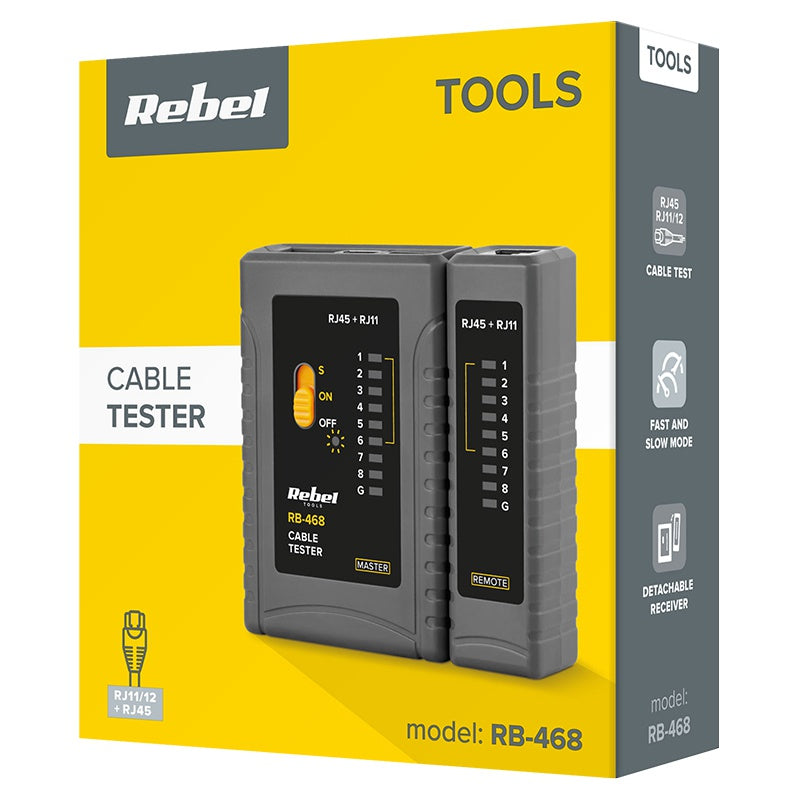 Tester Cablu Rj12 RJ45 Rebel Rj 11 cu baterie reincarcabila