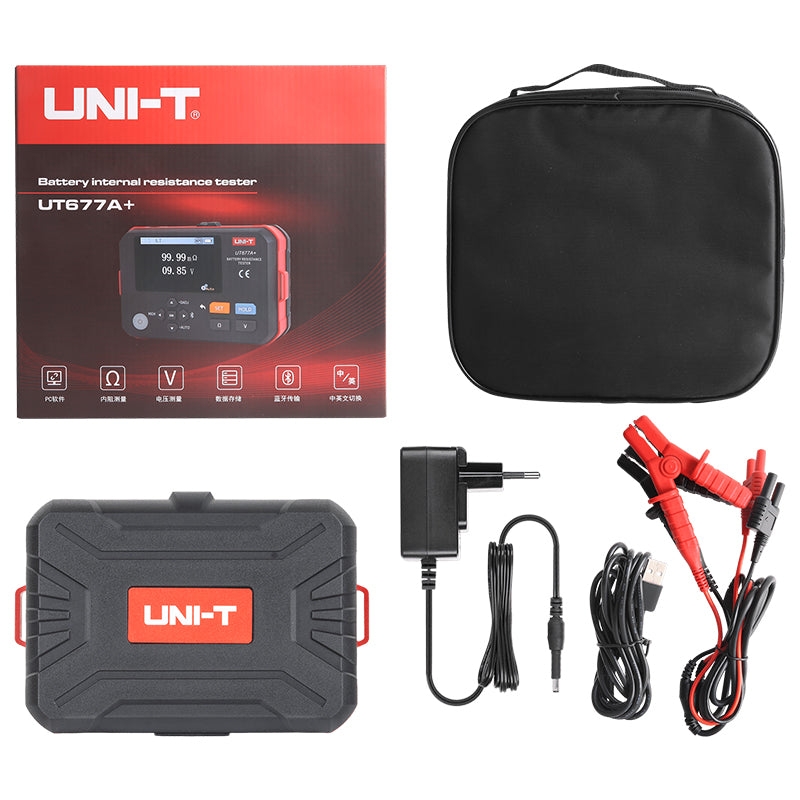Multimetru Digital Rezistenta baterie + Uni-t Ut 677A cu Bluetooth, alarma, baterie reincarcabila si USB