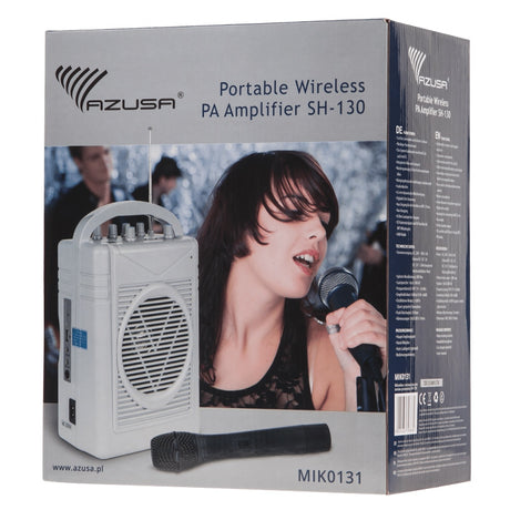 Kit Portabil (microfon + Boxa Amplificata) Mik 0131 cu radio FM, baterie reincarcabila, AUX si USB