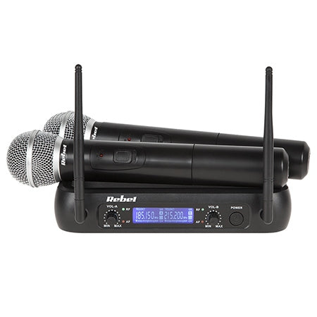 Set Doua Microfoane Vhf Rebel Mik 0141 cu radio FM