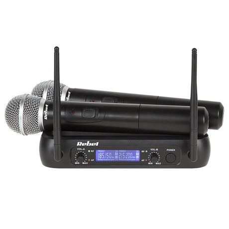 Set Doua Microfoane Vhf Rebel Mik 0141 cu radio FM