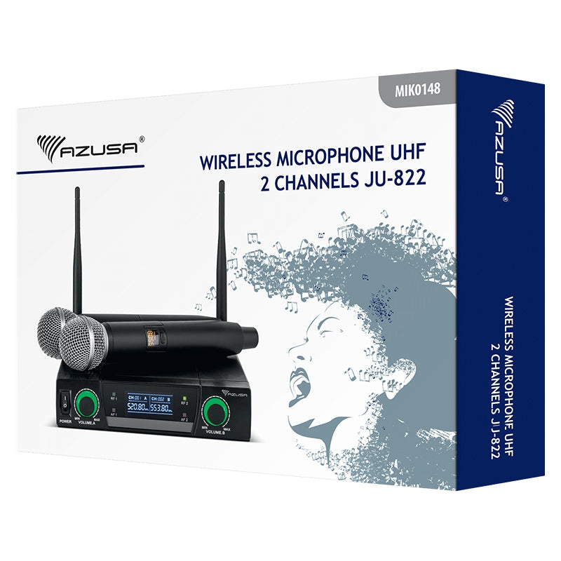 Statie 2 Microfoane Uhf Ju-822 Azusa Mik 0148 cu radio FM