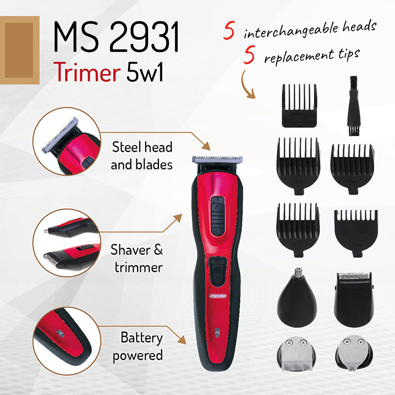 Aparat de Tuns 5 in 1 Mesko Ms 2931 cu baterie reincarcabila