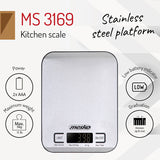 Cantar Bucatarie Inox Negru Mesko Ms 3169 cu baterie reincarcabila