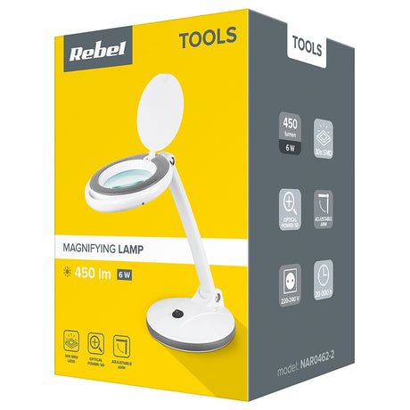 Lampa LED cu Lupa 5 Dioptrii (30x283 Rebel Nar 0462-2