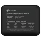 Compresor .8wh Air15al Navitel Auto 16 cu afisaj LCD, baterie 2000 mAh si USB