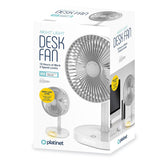 Ventilator Masa Portabil Lampa Veghe Platinet cu baterie 3000 mAh si USB