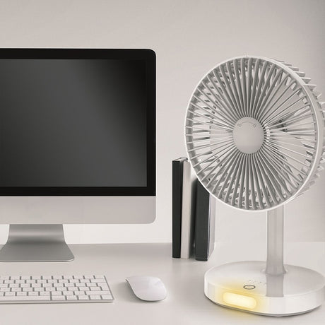 Ventilator Masa Portabil Lampa Veghe Platinet cu baterie 3000 mAh si USB