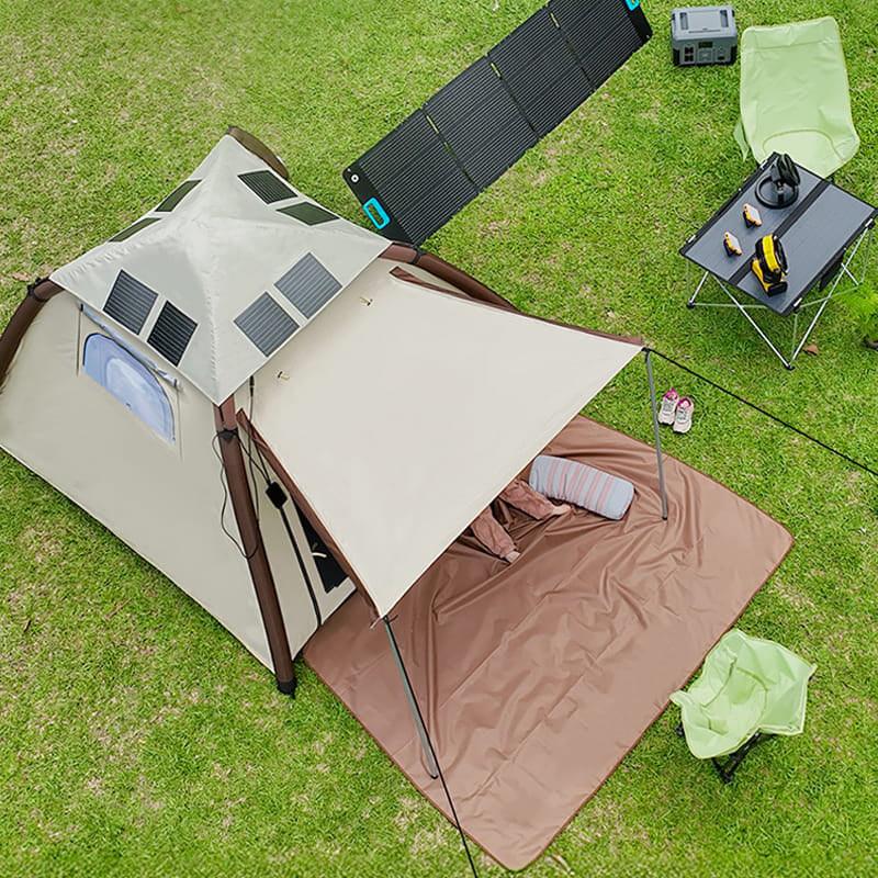 Cort Camping Solar 2-3 Persoane cu baterie 2000 mAh, USB si Rezistenta la Apa
