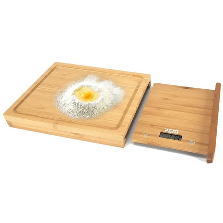 Cantar Bucatarie cu Fund Lemn Bambus 38CM Pem