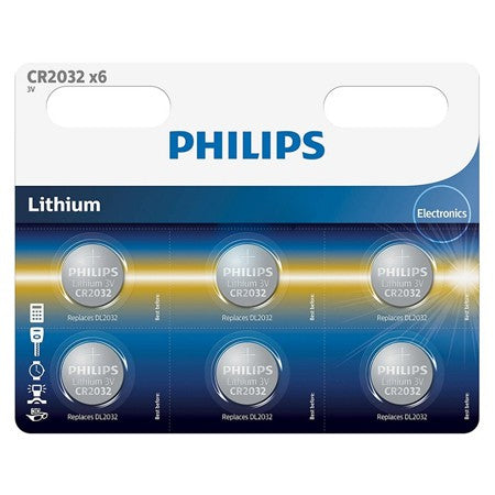 Baterie Lithium Blister 6 Buc Philips CR 2032 cu baterie 210 mAh