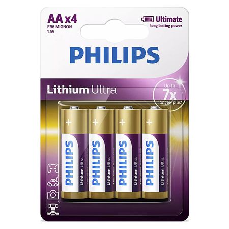 Baterie Lithium Ultra Lr6 Aa Blister 4 cu baterie reincarcabila