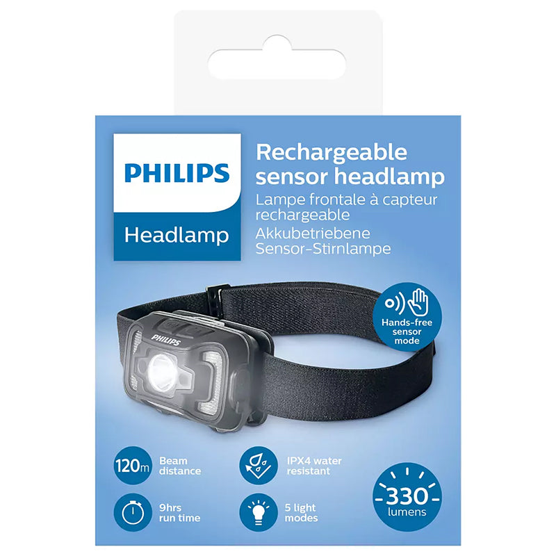 Lanterna Frontala Ipx4 Philips cu baterie 1800 mAh si Rezistenta la Apa