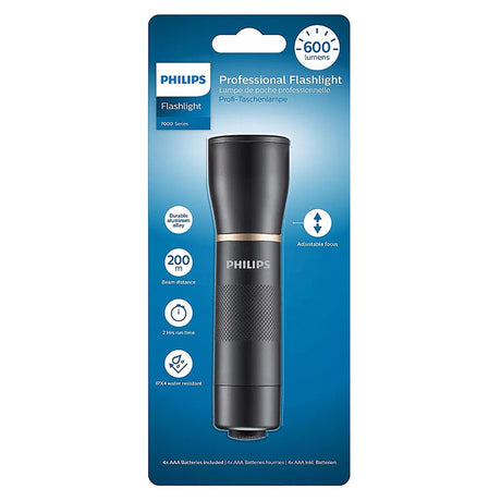 Lanterna LED Aluminiu 600 Lumeni 4 AAA Philips