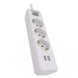 Prelungitor 3 Prize 2m 2 x Philips cu USB