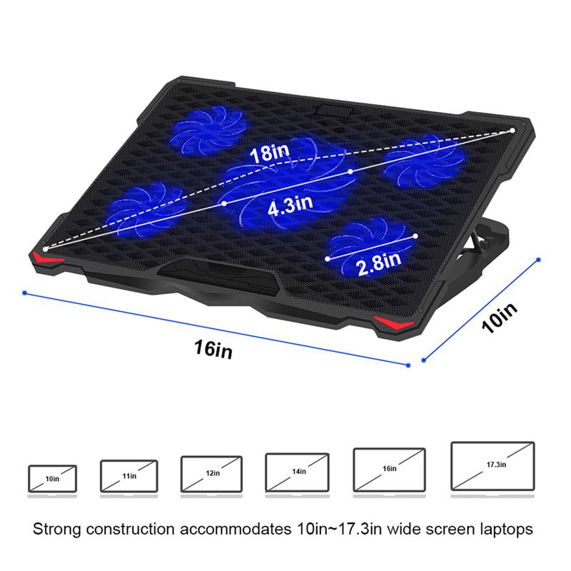 Cooling Pad Laptop 5 Fans 2 Platinet cu USB
