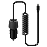 Incarcator Auto Cablu Spiralat Lightning cu USB