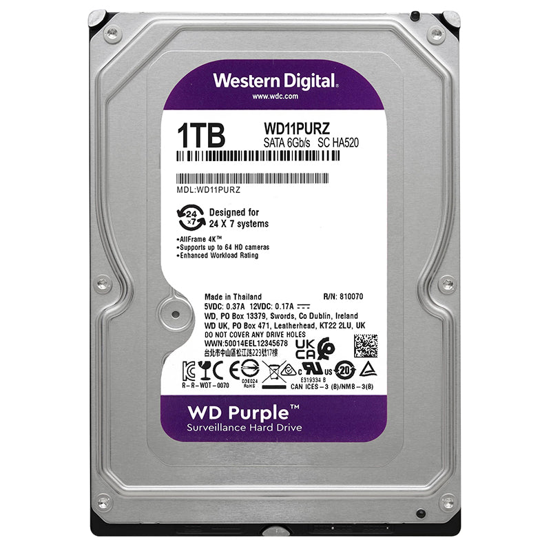 Hdd 1tb Sata3 64mb Purple Surveillance Western