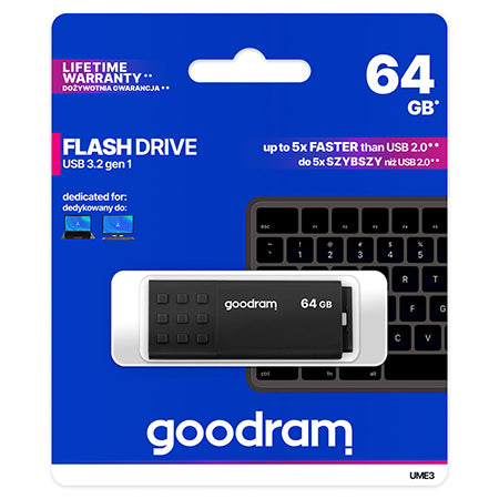 Flash Drive 64gb 2.0 Ume3 Goodram cu USB