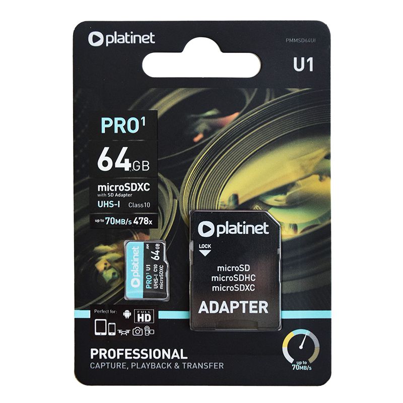 Micro Cls 10 cu Adaptor Platinet Card 64gb cu Card SD