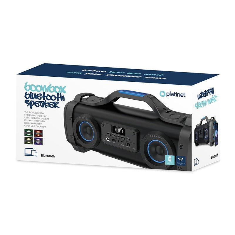 Boxa Portabila 51 W Platinet Pmg 78 cu Bluetooth, radio FM, baterie 4400 mAh si AUX