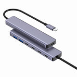 Hub 7 in 1 10gbs Aluminiu Platinet Pd 100W cu USB