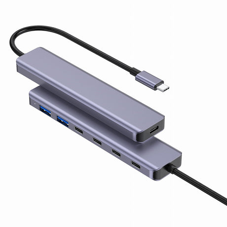 Hub 7 in 1 10gbs Aluminiu Platinet Pd 100W cu USB