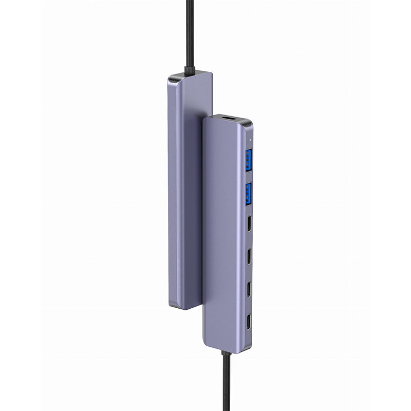Hub 7 in 1 10gbs Aluminiu Platinet Pd 100W cu USB
