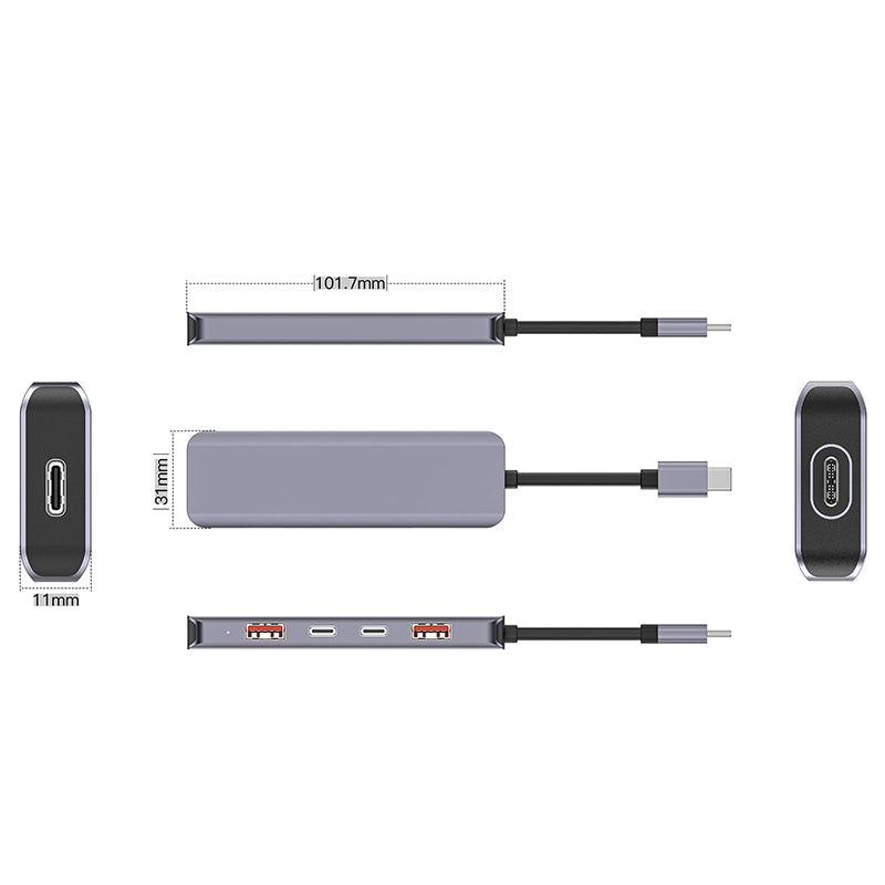 Hub 5 in 1 10 Gbs -c Pd 100W cu USB