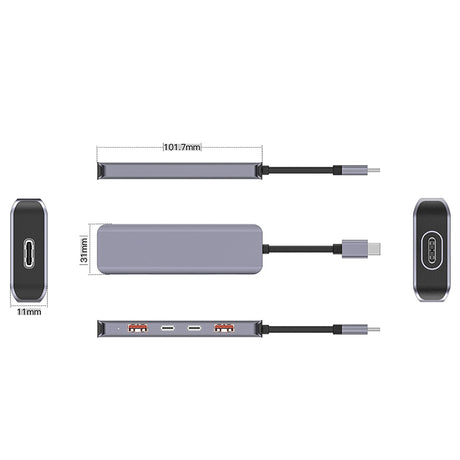 Hub 5 in 1 10 Gbs -c Pd 100W cu USB