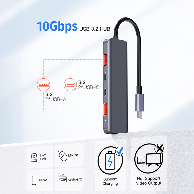 Hub 5 in 1 10 Gbs -c Pd 100W cu USB