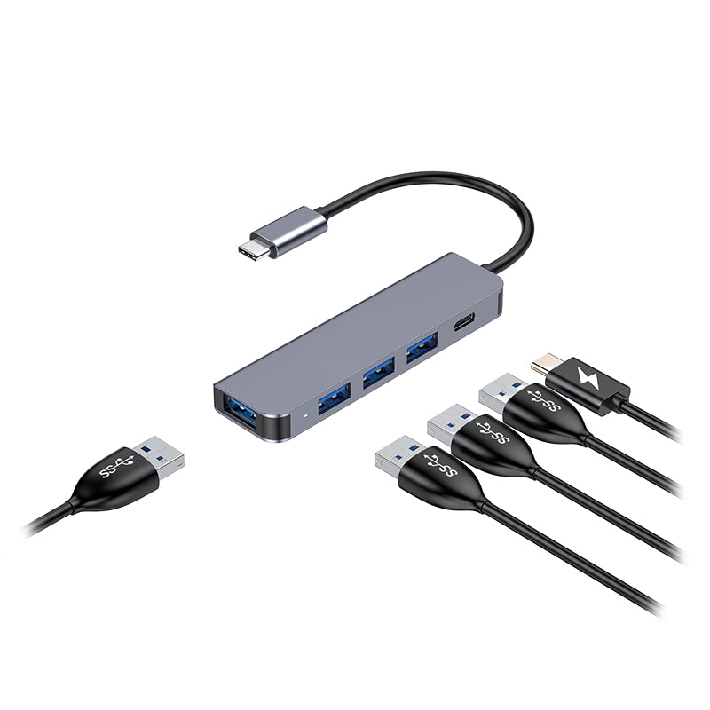 Hub 5 in 1 -c Aluminiu Platinet Pd 100W cu USB