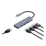 Hub 5 in 1 -c Aluminiu Platinet Pd 100W cu USB
