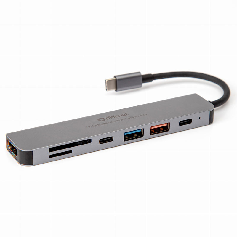 Hub 7 in 1 -c Aluminiu Platinet Pd 100W cu USB si Card SD