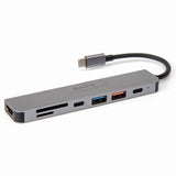 Hub 7 in 1 -c Aluminiu Platinet Pd 100W cu USB si Card SD