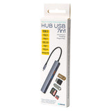 Hub 7 in 1 -c Aluminiu Platinet Pd 100W cu USB si Card SD