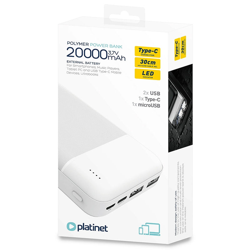 Power Platinet Bank 20000mAh cu baterie 20000 mAh si USB