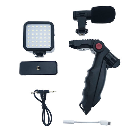 Set Vlogging 4in1 Platinet cu baterie reincarcabila si USB