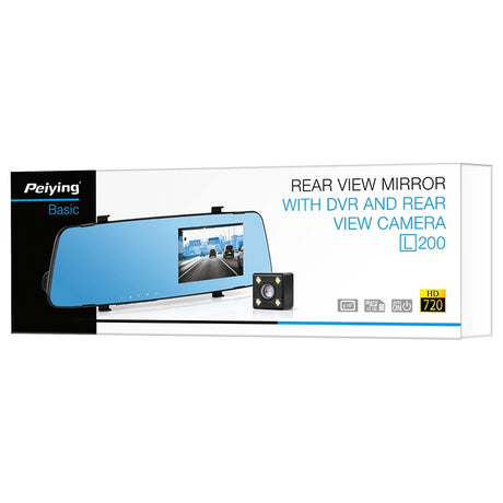 Dvr Auto si Camera Oglinda Basic Peiying L 200 cu baterie 150 mAh, USB si Card SD
