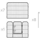 Tarc Modular pentru Caini 8 Panouri 80x60 Rebel
