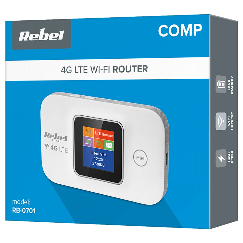 Modem Mi-fi 4g LTE Rebel cu Internet WiFi, baterie 2100 mAh si USB