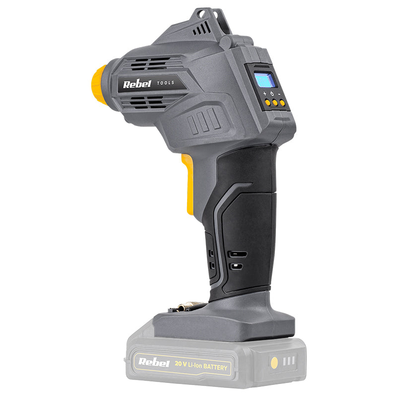 Compresor fara Acumulator 7 Bar Rebel cu afisaj LCD si baterie reincarcabila